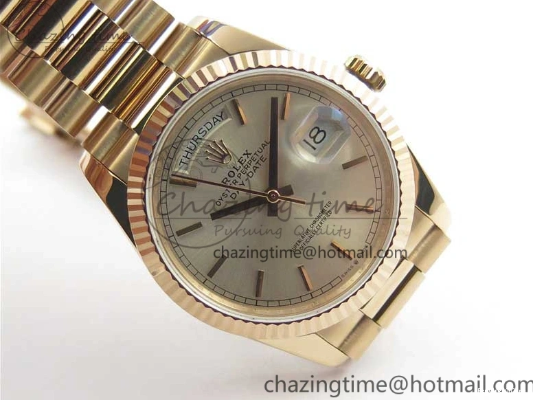 0111 Sophisticated Day-Date 36 RG 128239 Bp Maker Best Edition Silver Dial on RG President Bracelet 3132